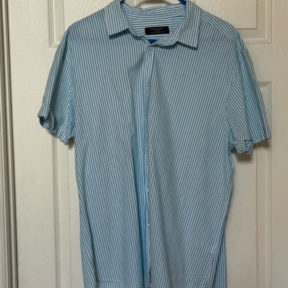 Men's Blue Pinstripe Shirt XL